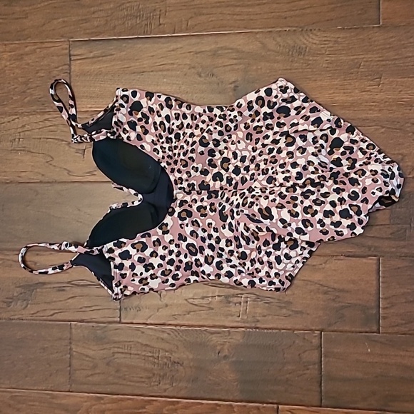 💥3for$12💥 Time & Tru women's animal print swimsuit size Large (12-14) - Picture 2 of 4